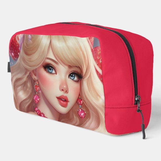 Erdbeerkutte Druck Nähtasche Waschbeutel (Rechte Ecke)