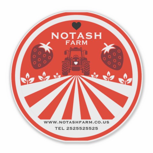 Erdbeerladen Aufkleber (Vorderseite)