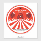 Erdbeerladen Aufkleber (Blatt)