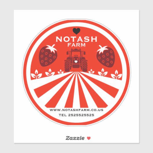 Erdbeerladen Aufkleber (Blatt)