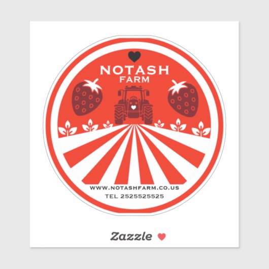 Erdbeerladen Aufkleber (Blatt)