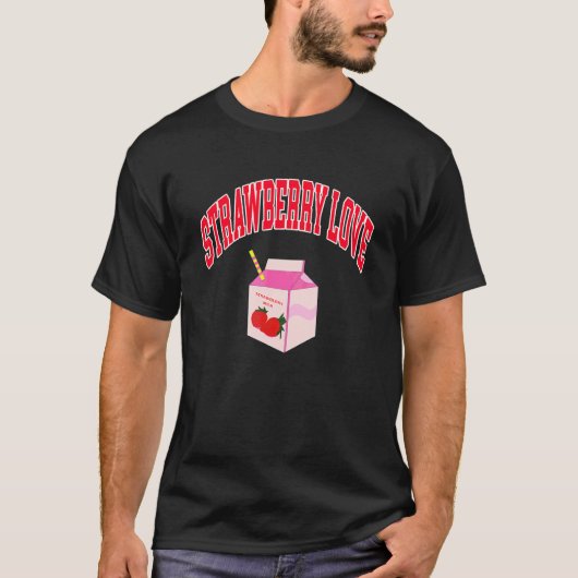 Erdbeerliebe Erdbeermilch T-Shirt (Vorderseite)