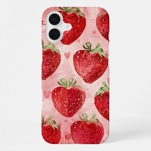 Erdbeerliebe iPhone Hülle (Rückseite)