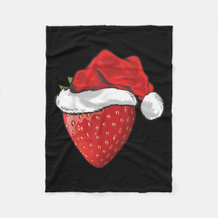 Erdbeerliebhaber-Geschenk Weihnachtsmann-Hut Erdbe Fleecedecke