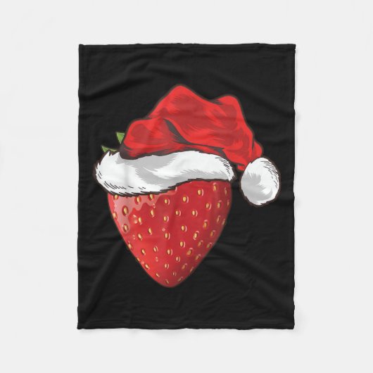 Erdbeerliebhaber-Geschenk Weihnachtsmann-Hut Erdbe Fleecedecke (Vorderseite)