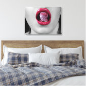 Erdbeerlips Leinwanddruck (Insitu (Schlafzimmer))