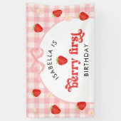 Erdbeermädchen zum 1. Geburtstag  Banner (Vertikal)