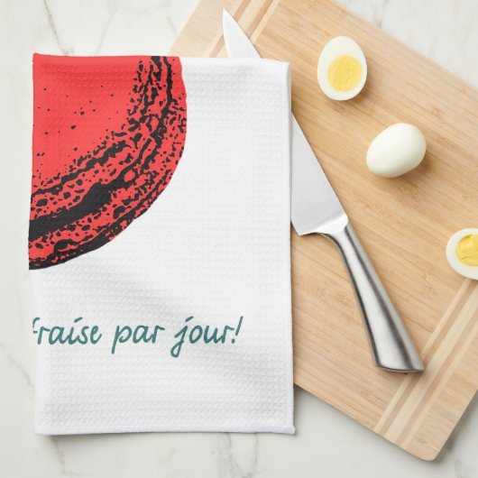 Erdbeermakaroon Geschirrtuch (Viertel Falte)