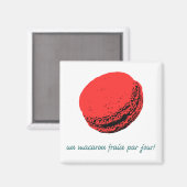 Erdbeermakaroon Magnet (Vorderseite/Rückseite)