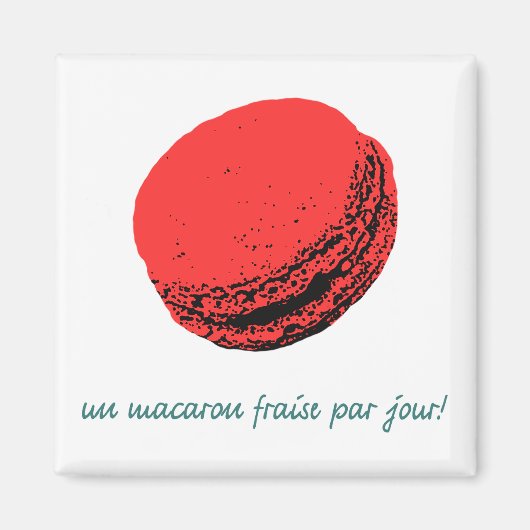 Erdbeermakaroon Magnet (Vorne)