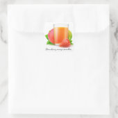 Erdbeermango-Smoothie Quadratischer Aufkleber (Tasche)