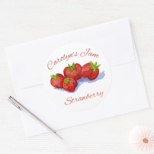 Erdbeermarke Runder Aufkleber (Umschlag)