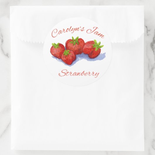 Erdbeermarke Runder Aufkleber (Tasche)