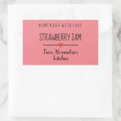 Erdbeermarmelade hausgemacht mit Liebe Rechteckiger Aufkleber (Tasche)