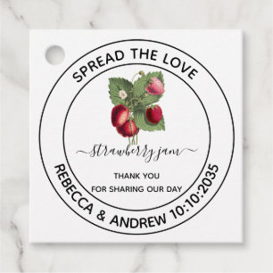 Erdbeermarmelade Hochzeitsgunst "Spread The Love"  Geschenkanhänger