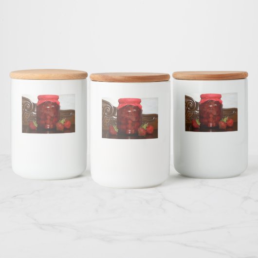 Erdbeermarmelade Lebensmitteletikett (Flaschen)