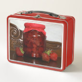 Erdbeermarmelade Metall Brotdose (Vorderseite)