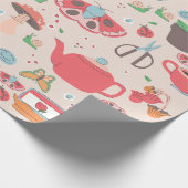 Erdbeermarmelade mit Kernnagelgras Geschenkpapier (Ecke)