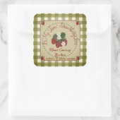 Erdbeermarmelade Quadratischer Aufkleber (Tasche)