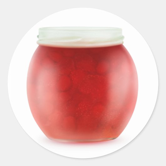 Erdbeermarmelade Runder Aufkleber (Vorderseite)