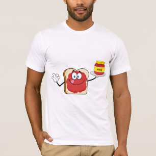 Erdbeermarmelade Toast Cartoon Charakter T-Shirt