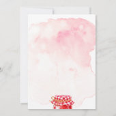 Erdbeermarmelade verpackt mit Liebe-Brautparty Einladung (Rückseite)