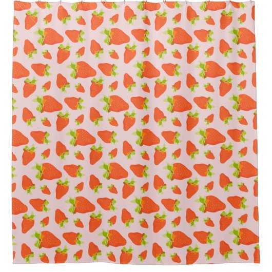 Erdbeermilch Duschvorhang (Vorderseite)