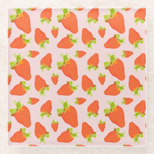 Erdbeermilch Glasuntersetzer (Vorderseite)