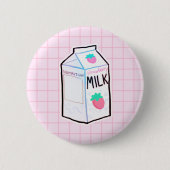 Erdbeermilch-Knopf Button (Vorderseite)