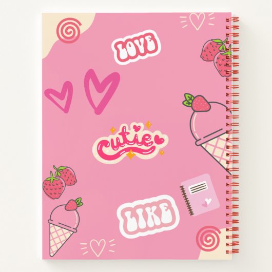 Erdbeermilch niedlich 💗 🥛 🍓 notizblock (Rückseite)