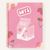 Erdbeermilch niedlich 💗 🥛 🍓 notizblock (Vorderseite)