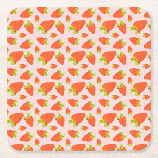 Erdbeermilch Rechteckiger Pappuntersetzer (Vorderseite)