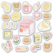 Erdbeermilch und süße Kekse Aufkleber (Vorderseite)