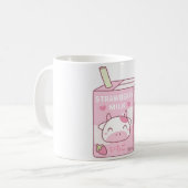 Erdbeermilchpaket mit Niedlichem Kuhdoodle Kaffeetasse (Vorderseite Links)
