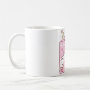 Erdbeermilchpaket mit Niedlichem Kuhdoodle Kaffeetasse