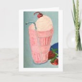 Erdbeermilchshake Karte (Vorderseite)