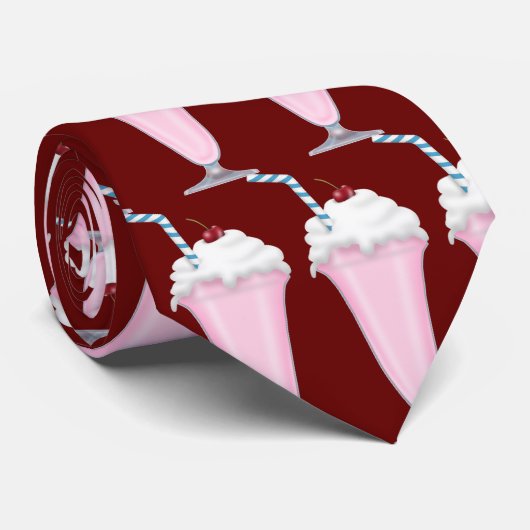Erdbeermilchshake-Krawatte Krawatte (Gerollt)