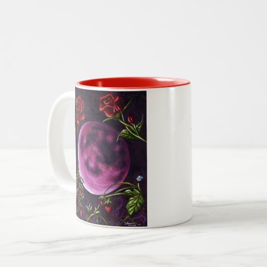Erdbeermoon Zweifarbige Tasse (Vorderseite Links)