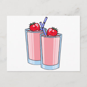 Erdbeermoothie Postkarte