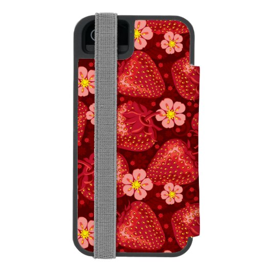 Erdbeermuster 2 2 incipio iPhone Geldbeutel-Hülle (Folio Rückseite)