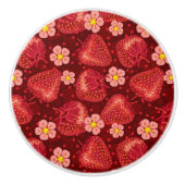 Erdbeermuster 2 2 keramikknauf (Vorderseite)