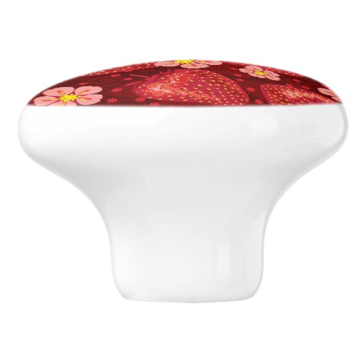 Erdbeermuster 2 2 keramikknauf (Seitenansicht)