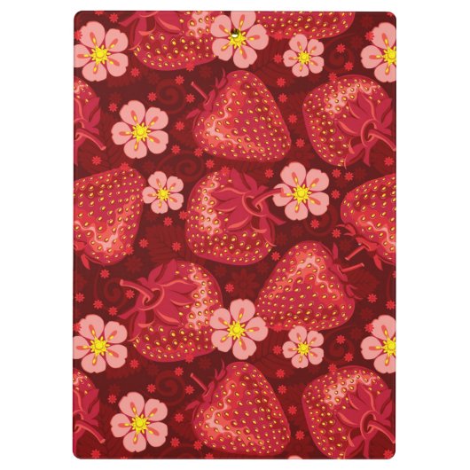 Erdbeermuster 2 2 klemmbrett (Rückseite)