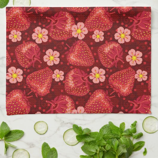 Erdbeermuster 2 2 küchentuch (Gefaltet)