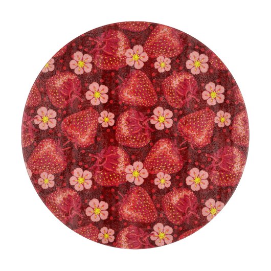 Erdbeermuster 2 2 schneidebrett (Vorderseite)