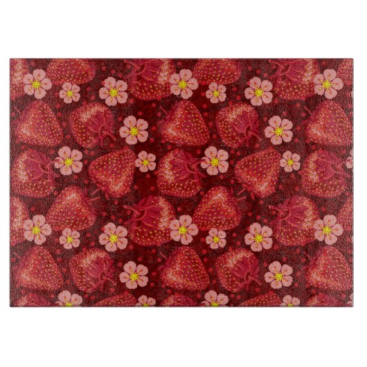 Erdbeermuster 2 2 schneidebrett (Vorderseite)