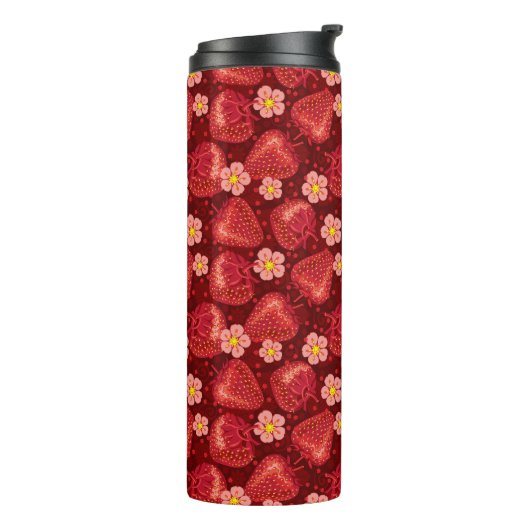 Erdbeermuster 2 2 thermosbecher (Nach links gedreht)