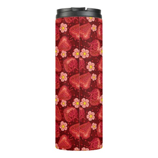 Erdbeermuster 2 2 thermosbecher (Rückseite)