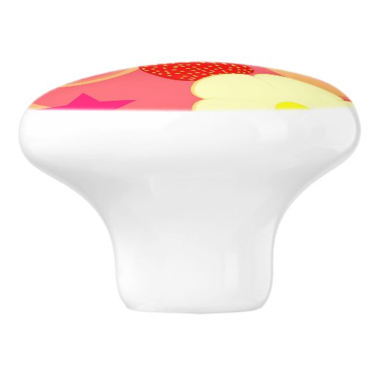 Erdbeermuster 2 keramikknauf (Seitenansicht)