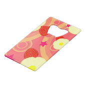 Erdbeermuster 2 kreditkartenflaschenöffner (Vorderseite Schrägansicht)